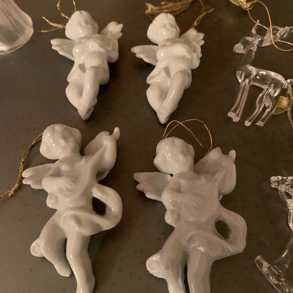 Vintage ornaments, 8 sold as 1 set. ANGEL, CHERUB’S, DEER and HORSE. - Picture 4 of 6